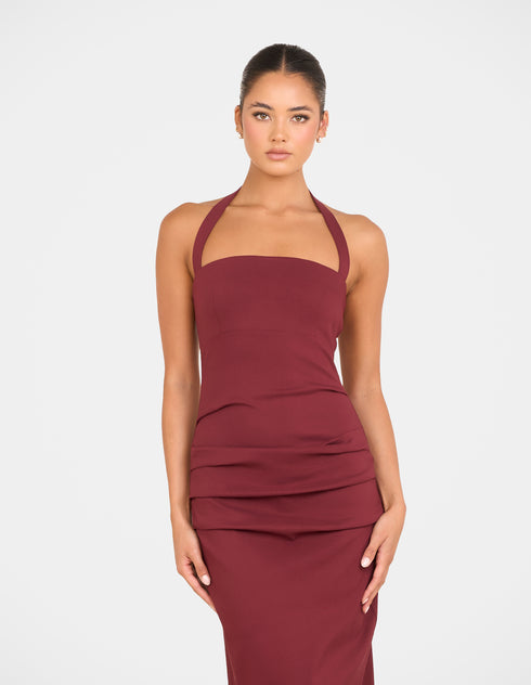 Diane Halter Neck Midi Dress